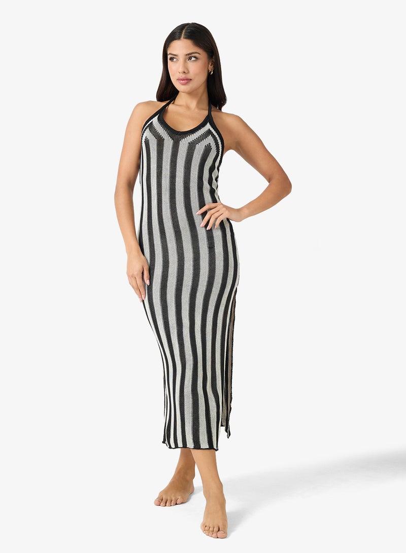 جينجر فستان شاطئ كروشيه أحادي اللون - Image 1